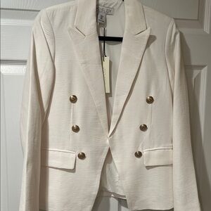 Rachel Zoe Cream Blazer with Gold Accents